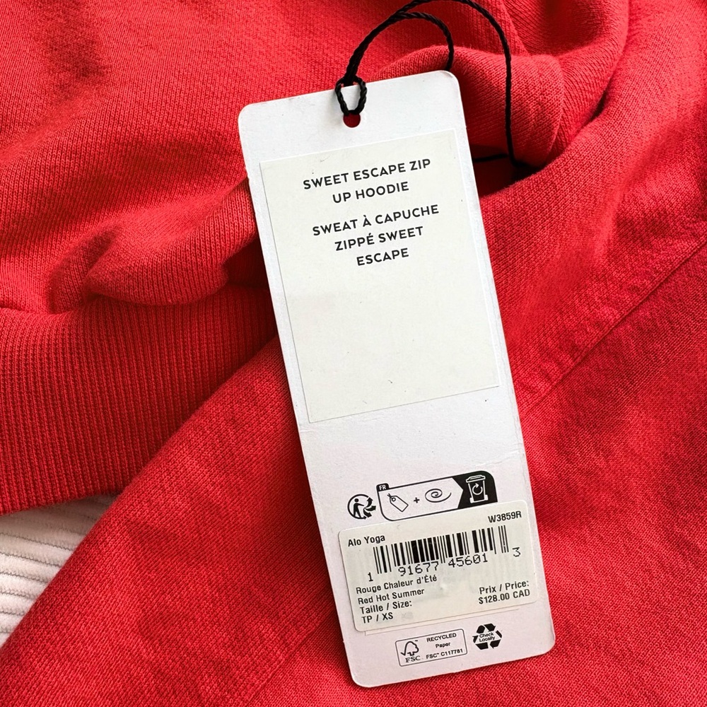 Alo yoga sweet escape red hot summer jacket - Picture 9 of 11